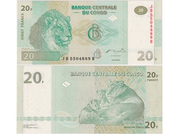 Конго. Банкнота 20 франков 2003г.