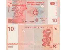 Конго. Банкнота 10 франков 2003г.