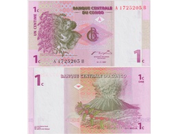 Конго. Банкнота 1 сантим 1997г.