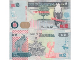 Замбия. Банкнота 2 квачи 2012г.