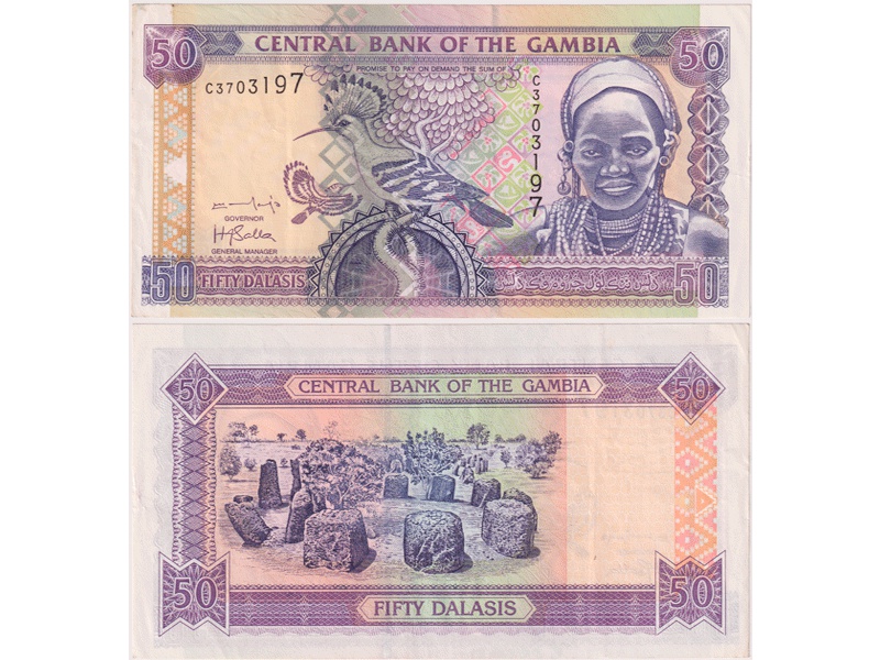 Гамбия. Банкнота 50 даласи 2001г.