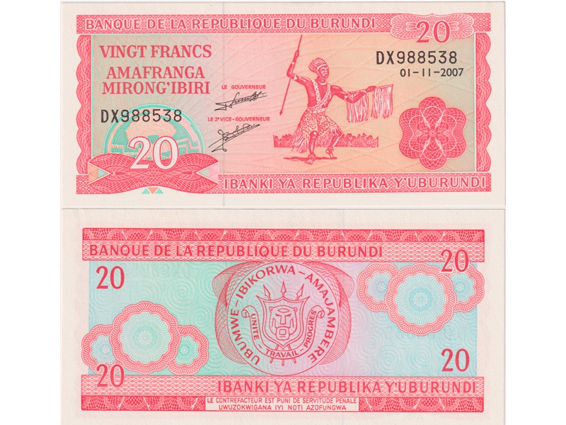 Бурунди. 20 франков 2007г.