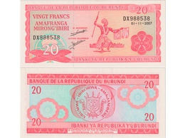 Бурунди. 20 франков 2007г.