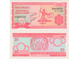 Бурунди. Банкнота 20 франков 2007г.