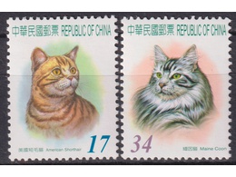 Китай. Кошки. Почтовые марки 2006г.