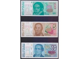 Набор банкнот Аргентины 1985-1989г.