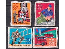 Германия (ГДР). Пожарная служба. Серия марок 1977г.