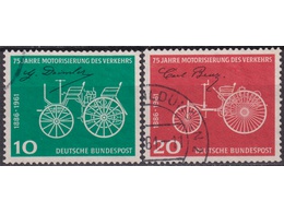 Германия (ФРГ). 75 лет моторизации. Серия марок 1961г.