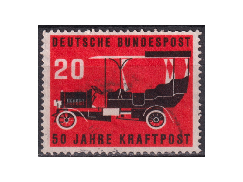 Германия (ФРГ). Силовая почта. Почтовая марка 1955г.
