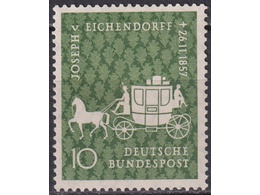 Германия (ФРГ). Йозеф Эйхендорф. Почтовая марка 1957г.