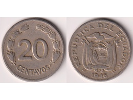 Эквадор. 20 сентаво 1946г.
