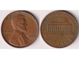 США. 1 цент 1965г.