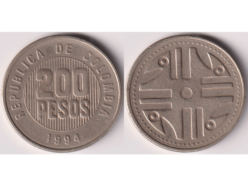 Колумбия. 200 песо 1994г.