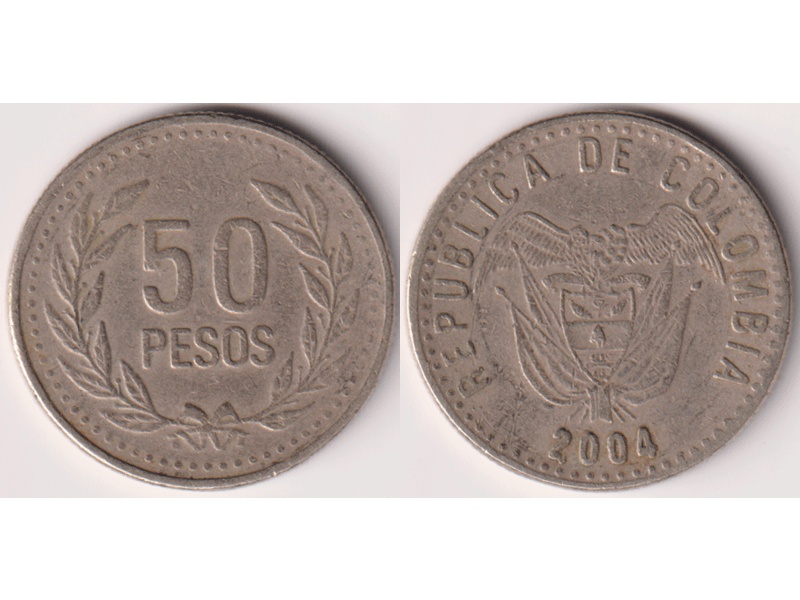 Колумбия. 50 песо 2004г.