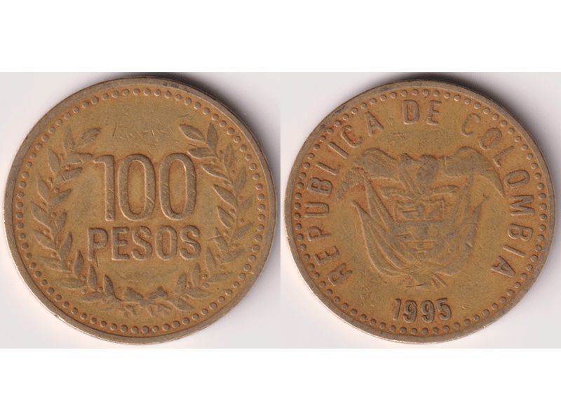 Колумбия. 100 песо 1995г.
