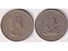 Карибские острова. 25 центов 1965г.