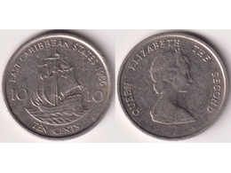 Карибские острова. 10 центов 1986г.