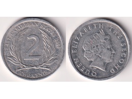 Карибские острова. 2 цента 2004г.