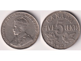 Канада. 5 центов 1922г.
