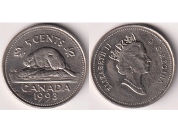 Канада. 5 центов 1993г.