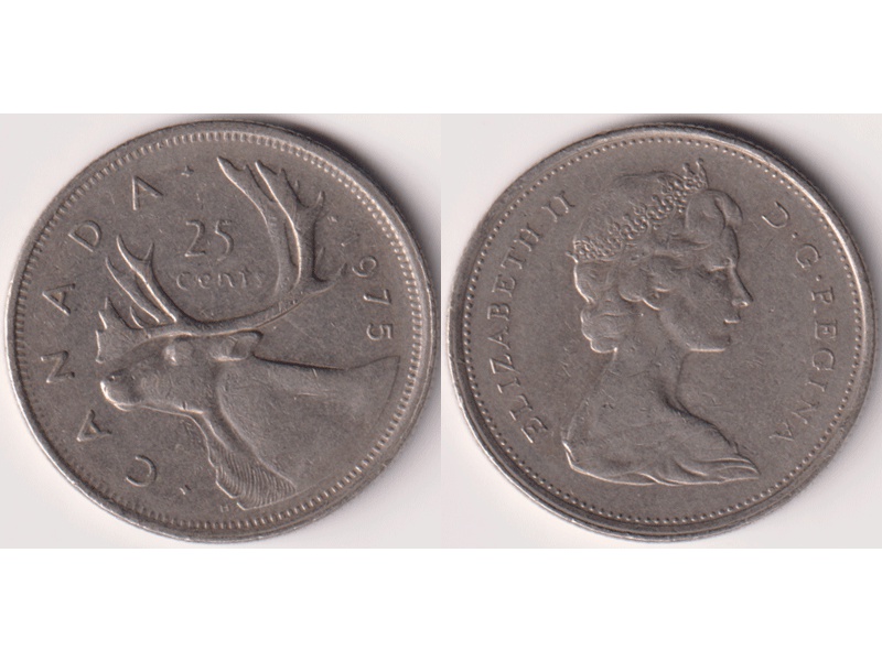 Канада. 25 центов 1975г.