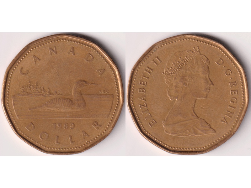 Канада. 1 доллар 1989г.