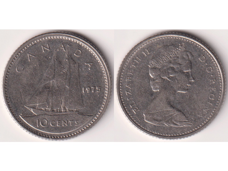 Канада. 10 центов 1975г.