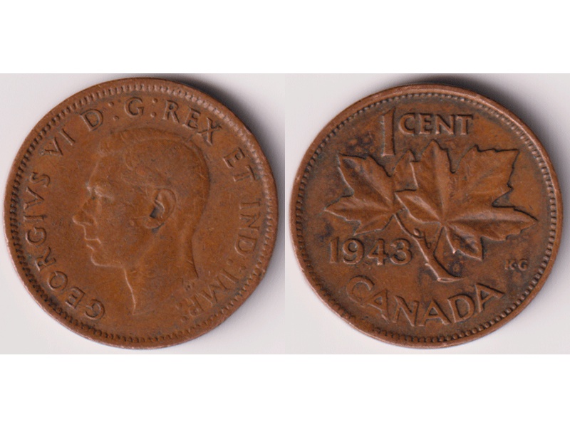 Канада. 1 цент 1943г.