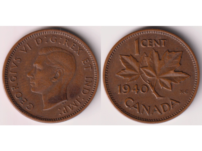 Канада. 1 цент 1940г.