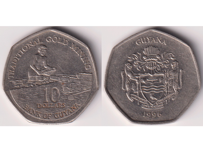 Гайана. 10 долларов 1996г.