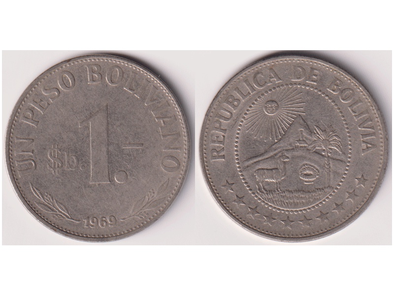 Боливия. 1 песо боливиано 1969г.
