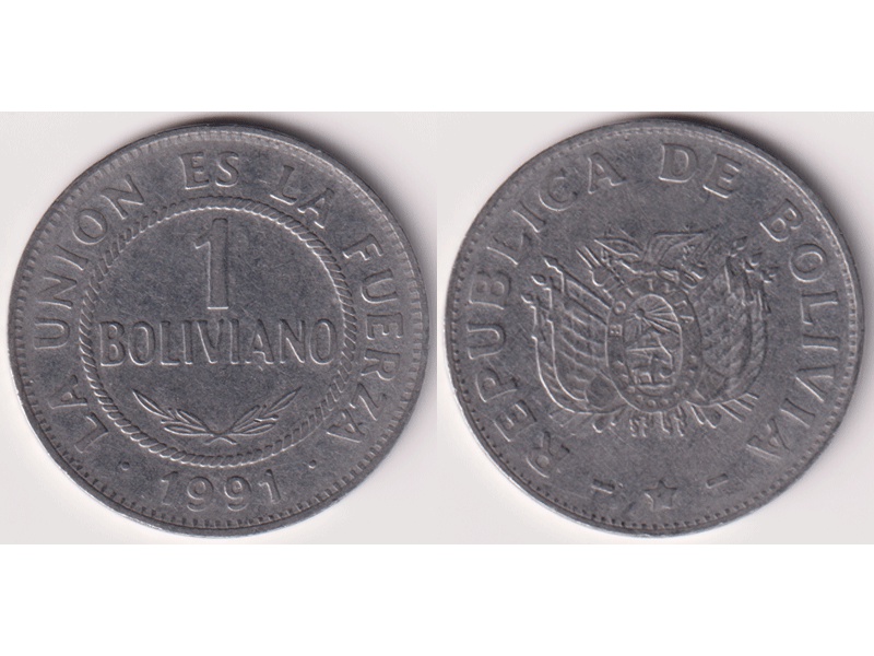 Боливия. 1 боливиано 1991г.