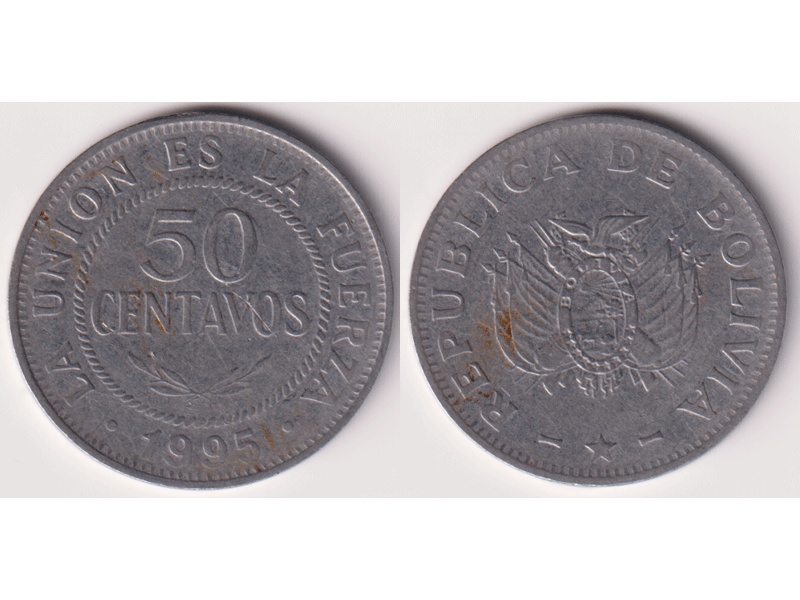 Боливия. 50 сентаво 1995г.