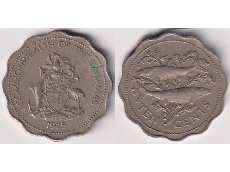Багамы. Монета 10 центов 1975г.