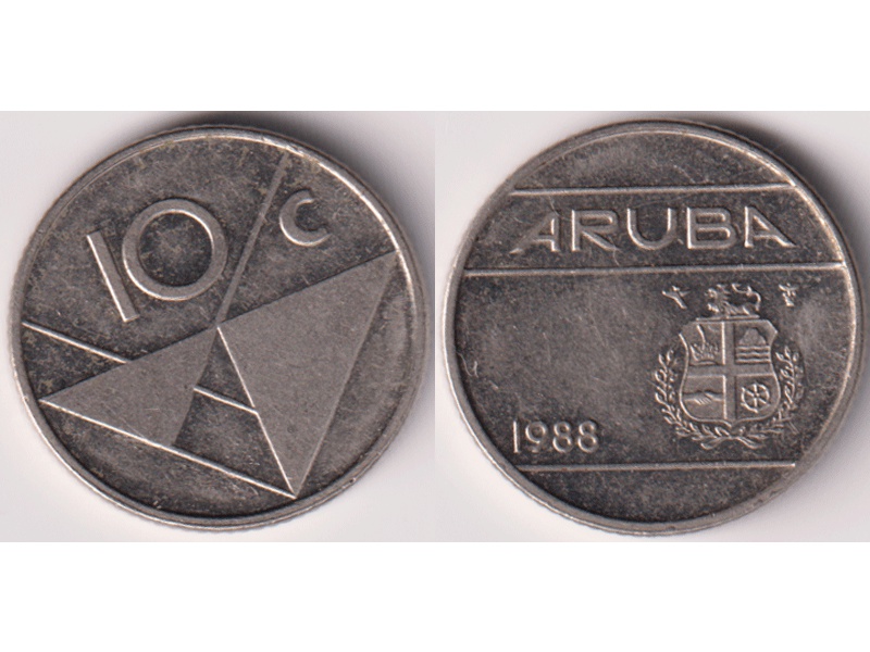 Аруба. 10 центов 1988г.