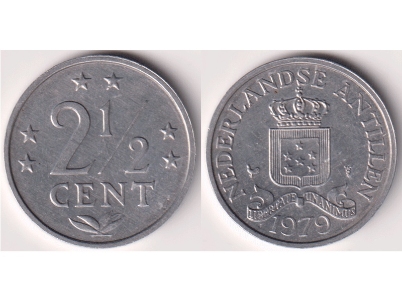 Антильские острова. 2 1/2 цента 1979г.