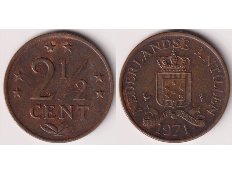 Антильские острова. 2 1/2 цента 1971г.