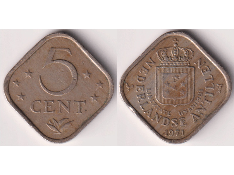 Антильские острова. 5 центов 1971г.