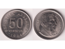 Аргентина. 50 сентаво 1954г.