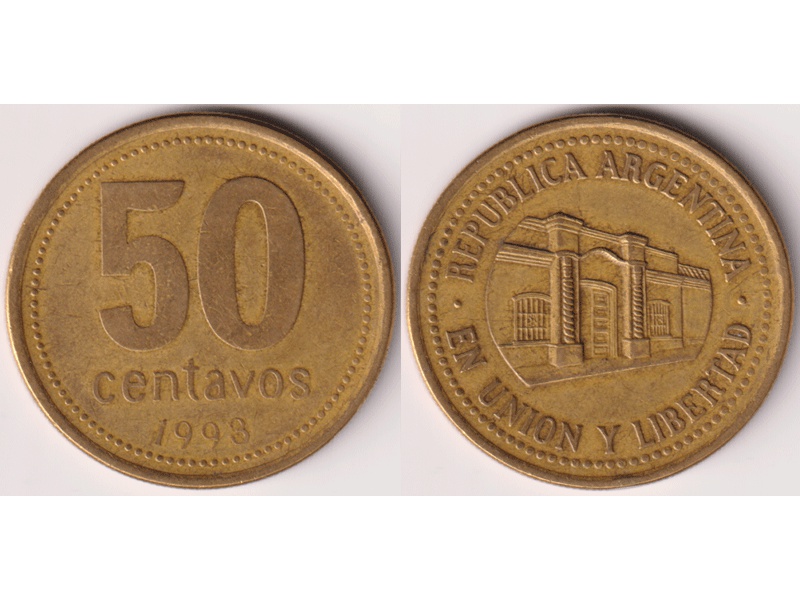 Аргентина. 50 сентаво 1993г.