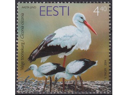 Эстония. Аист. Почтовая марка 2004г.