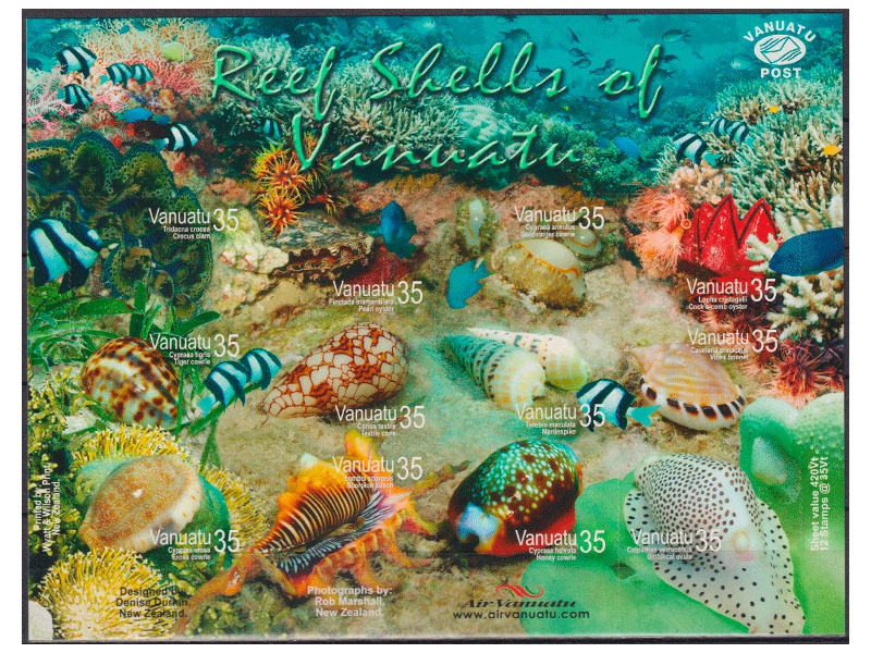 Вануату. Морская фауна. Малый лист 2006г.