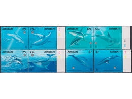 Кирибати. Киты и дельфины. Серия марок 1998г.