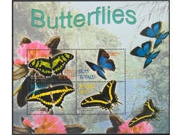 Тувалу. Бабочки. Малый лист 2003г.
