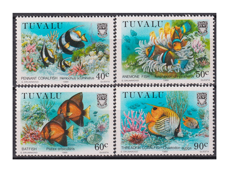 Тувалу. Рыбы. Серия марок 1989г.