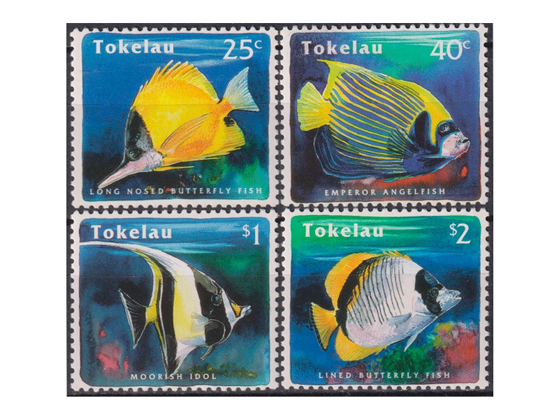 Токелау. Рыбы. Серия марок 1995г.