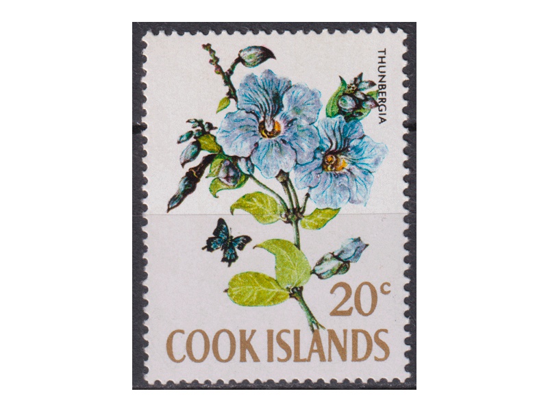Острова Кука. Цветы. Почтовая марка 1970г.