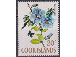 Острова Кука. Цветы. Почтовая марка 1970г.