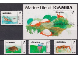Гамбия. Морская жизнь. Филателия 1984г.