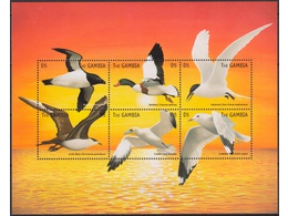Гамбия. Морские птицы. Лист 1999г.